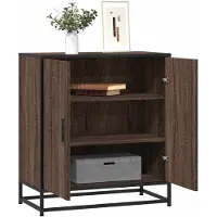 vidaXL Dressoir 68x35x76 cm bewerkt hout en metaal bruin eikenkleur
