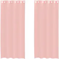 vidaXL Gordijnen voile met doorvoertules 2 st 140x245 cm roze