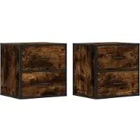 vidaXL Nachtkastjes 2st wandgemonteerd 40x31x39,5cm gerookt eikenkleur