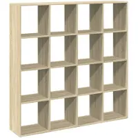 vidaXL Boekenkast 137,5x29x137,5 cm bewerkt hout sonoma eikenkleurig