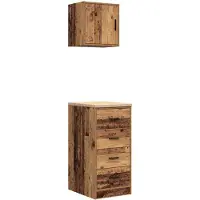 vidaXL Garagekasten 2 st bewerkt hout oud hout