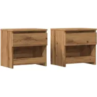 vidaXL Nachtkastjes 2 st 40x30x39 cm bewerkt hout artisanaal eiken