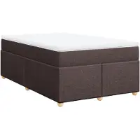 vidaXL Boxspring met matras stof donkerbruin 120x200 cm