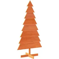 vidaXL Kerstdecoratie kerstboom 150 cm massief grenenhout wasbruin