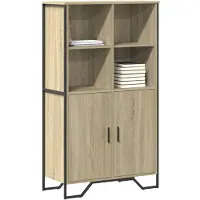 vidaXL Hoge kast Sonoma-eikenhout, 79,5 x 35,5 x 137,5 cm, houtvezel