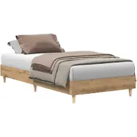 vidaXL Bedframe zonder matras spaanplaat artisanaal eikenkleurig