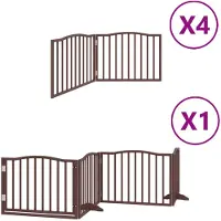 vidaXL Hondenhek inklapbaar 12 panelen 960 cm populierenhout bruin