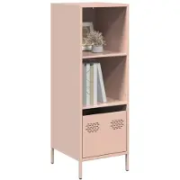 vidaXL Hoge kast 35x39x103,5 cm staal roze