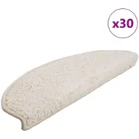 vidaXL Trapmatten 30 stuks 65x21x4 cm Wit Halfrond Groot