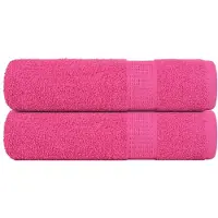 vidaXL Badhanddoeken FROGN 2 st 100x150 cm 360 g/m² roze