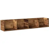 vidaXL Cd-wandschap 100x18x18 cm bewerkt hout oud houtkleurig