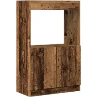 vidaXL Hoge kast 63x33x100 cm bewerkt hout oud houtkleurig
