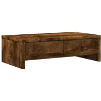 vidaXL Monitorstandaard met lades 50x27x15 cm hout gerookt eikenkleur
