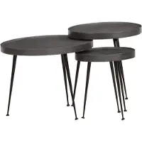 vidaXL Salontafel, 3 stuks, zwart, houtvezel