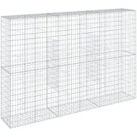 vidaXL Gabion met deksel, 300x50x200 cm, verzinkt staal
