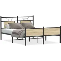 vidaXL Bedframe zonder matras hout sonoma eikenkleurig 137x190 cm