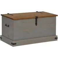 vidaXL Opbergkist HALDEN grijs 91x48x47 cm massief grenenhout