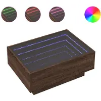 vidaXL LED-salontafel, bruin, eikenlook, 70x50x30 cm, houtvezel