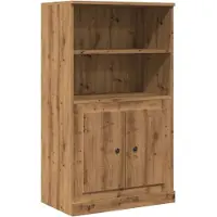 vidaXL Hoge kast 60x35,5x103,5 cm bewerkt hout artisanaal eikenkleurig