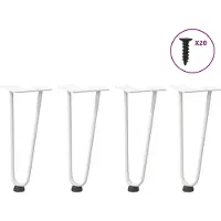 vidaXL Haarnadelpoten voor Salontafel 4 st 30 cm massief staal wit