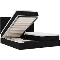 vidaXL Ottoman bed met matrassen en LED's 160x200cm stof zwart
