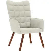 vidaXL Relaxstoel fluweel crèmekleurig