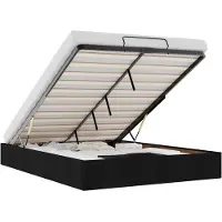 vidaXL Bedframe zonder matras 140x200 cm stof zwart