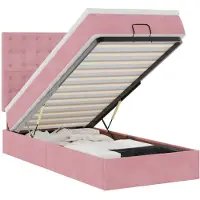 vidaXL Ottoman bed met matrassen 80x200cm fluweel roze