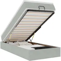 vidaXL Ottoman bed met matras 80x200cm fluweel lichtgrijs