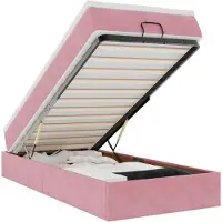 vidaXL Ottoman bed met matras 100x200 cm fluweel roze