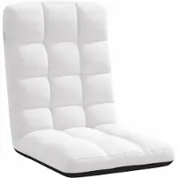 vidaXL Vloerstoel inklapbaar 71x51x62 cm stof wit