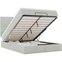 vidaXL Ottomanbed met matras, lichtgrijs, 140x190 cm, fluweel
