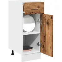 vidaXL Onderkast met lade Lyon 30x46x81,5 cm bewerkt hout oud houtkleurig