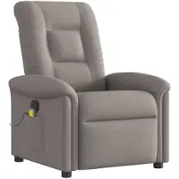vidaXL Massagestoel verstelbaar stof taupe