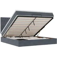 vidaXL Ottoman bed met matrassen en LED's 160x200cm fluweel