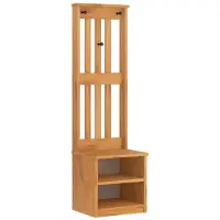 vidaXL Kapstok SANDNES 45x40x159,5 cm massief grenenhout