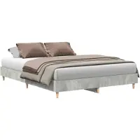 vidaXL Bedframe zonder matras 150x200 cm spaanplaat betongrijs