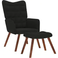 vidaXL Relaxstoel met kruk zwart fluweel
