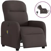 vidaXL Massagestoel elektrisch verstelbaar stof donkerbruin