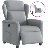 vidaXL Fauteuil elektrisch verstelbaar stof lichtgrijs