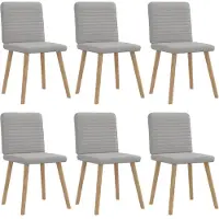 vidaXL Eetkamerstoelen 6 st stof wolk grijs