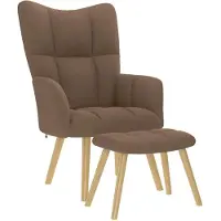 vidaXL Relaxstoel met voetenbank stof bruin