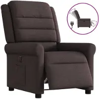 vidaXL Fauteuil verstelbaar elektrisch stof donkerbruin