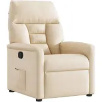 vidaXL Fauteuil verstelbaar microvezelstof beige