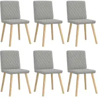 vidaXL Eetkamerstoelen 6 st stof wolk grijs