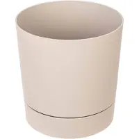 Kadax Aura 280 gerecyclede plantenbak met voet - beige