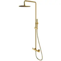 Omnires Y - Doucheset met kraan, diameter 25 cm, geborsteld goud Y1244MGLB
