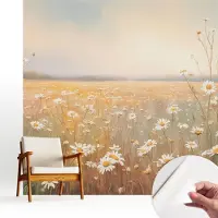 Coloray Wallfluent Zelfklevend Behang - Bloemenweide Stickerbehang op rol - 250x250 cm - Wit Zelfklevend Behang - Herpositioneerbaar - Voor de slaapkamer, woonkamer en hal Zelfklevend Behang