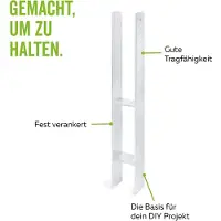 Alberts 8 x H-ankerpaal ondersteuning carportpaal schoen H-balk 800 mm