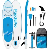 LifeGoods SUP Board Allround Compact - 100 KG Draagkracht - 300 x 76 cm - Opblaasbaar - Compleet SUP pakket - Wit/Sky Blue
